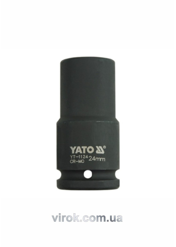 Головка торцева ударна 6-гранна YATO : подовжена, квадрат 3/4", М= 24 мм, L= 90 мм [9/36]