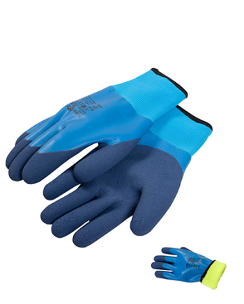 Утепленные перчатки с латексным покрытием синие DIRK