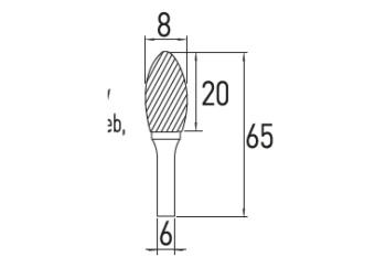 Фреза концевая тип H 8*25