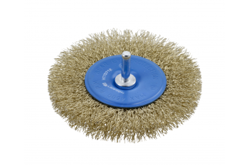 Щетка дисковая прямая со шпилькой  100 мм, латунная проволока