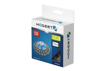 Щетка коническая, M14, 115 мм,  проволока витая стальная