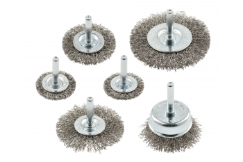 Набор проволочных щеток 6 шт, 2x37, 50, 62, 75 мм, сталь