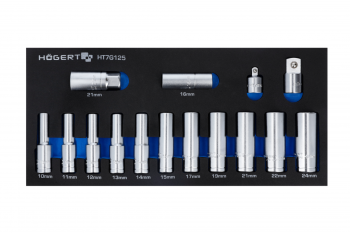 Набор насадок 1/2“ с переходниками 14 шт., ложемент EVA