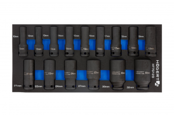 Набор ударных глубоких шестигранных головок 1/2" 15шт., ложемент EVA