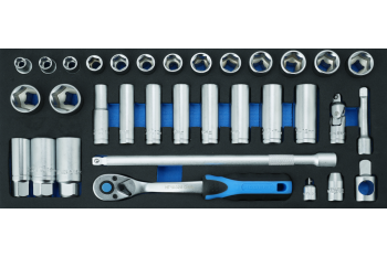 Набор инструментов с трещоткой 3/8", 33 шт., ложемент EVA